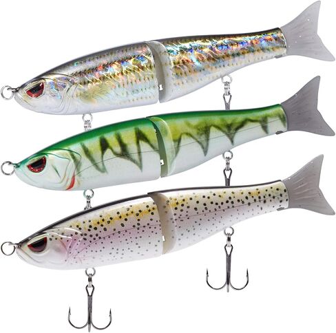 Bassdash SwimShad Glide Baits Jointed Swimbait Bass Pike Salmon Trout Muskie Fishing Lure,3-Pack in Saudi Arabia