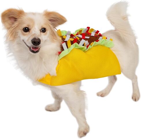 زي الحيوانات الأليفة Krewe Taco للكلاب والقطط مقاس متوسط ​​- أزياء مضحكة لطعام الحيوانات الأليفة - مثالية للهالوين، وأعياد الميلاد، وعطلات الكريسماس، والحفلات، والتقاط الصور، وهدايا لمحبي الكلاب والقطط in Kuwait
