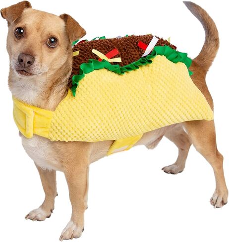 زي الحيوانات الأليفة Krewe Taco للكلاب والقطط مقاس متوسط ​​- أزياء مضحكة لطعام الحيوانات الأليفة - مثالية للهالوين، وأعياد الميلاد، وعطلات الكريسماس، والحفلات، والتقاط الصور، وهدايا لمحبي الكلاب والقطط in Kuwait