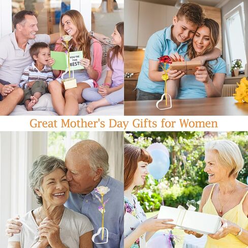 Rose Flower Gifts for Women-Colorful Rainbow Artificial Flower Rose with Love Base-Valentines Wedding Anniversary Birthday Gifts for Women Mom Grandma Wife in Saudi Arabia