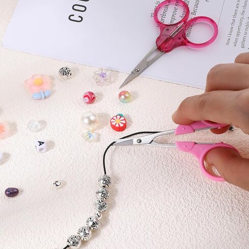 2 Pieces Mini Detail Scissors Stainless Steel Yarn Scissors Precision Straight Fine Tips Design Scissors Small Scissors All Purpose with Protective Cover for Paper Cutting Sewing Crafts Making(Pink) in Saudi Arabia