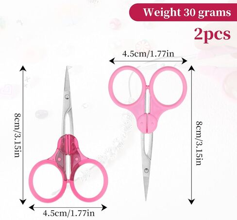 2 Pieces Mini Detail Scissors Stainless Steel Yarn Scissors Precision Straight Fine Tips Design Scissors Small Scissors All Purpose with Protective Cover for Paper Cutting Sewing Crafts Making(Pink) in Saudi Arabia