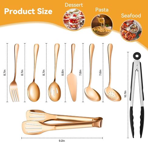 Serving Utensils Set for Partie, Silver Stainless Steel Metal Serveware Large Serving Spoons, Slotted Spoons, Forks, Tongs, Soup and Skimmer Spoon, Cake Server for Buffet, Catering, Entertaining 15pcs in Saudi Arabia