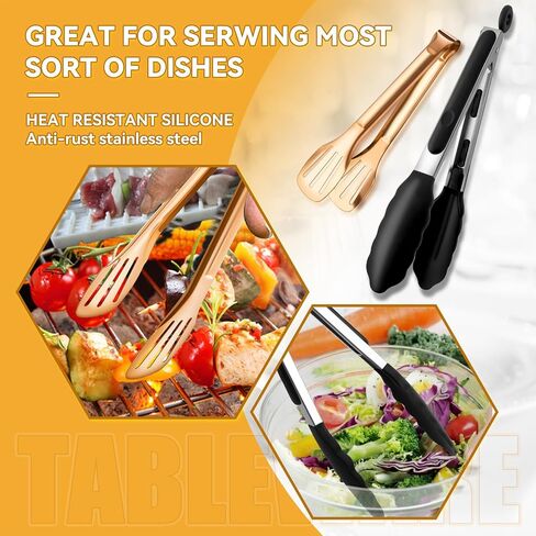 Serving Utensils Set for Partie, Silver Stainless Steel Metal Serveware Large Serving Spoons, Slotted Spoons, Forks, Tongs, Soup and Skimmer Spoon, Cake Server for Buffet, Catering, Entertaining 15pcs in Saudi Arabia