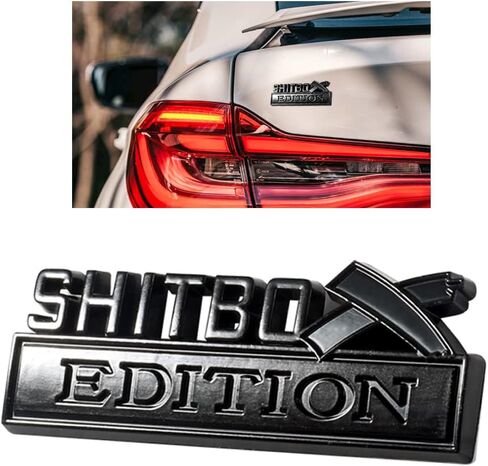 VAGURFO Alloy Shitbox Edition Emblems,Car Emblem Badge 3D Sticker Decal,3D Fender Sticker Badge Nameplate Decal Stickers Replacement Compatible with Most Car Truck SUV(Black) in Saudi Arabia