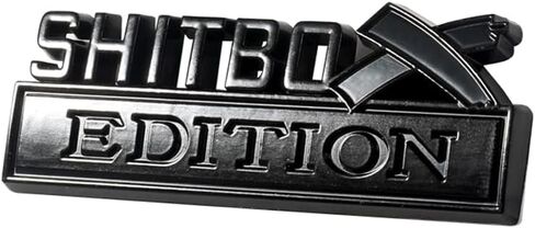 VAGURFO Alloy Shitbox Edition Emblems,Car Emblem Badge 3D Sticker Decal,3D Fender Sticker Badge Nameplate Decal Stickers Replacement Compatible with Most Car Truck SUV(Black) in Saudi Arabia