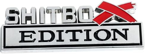 VAGURFO Alloy Shitbox Edition Emblems,Car Emblem Badge 3D Sticker Decal,3D Fender Sticker Badge Nameplate Decal Stickers Replacement Compatible with Most Car Truck SUV(Black) in Saudi Arabia