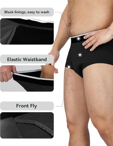 ملابس داخلية رجالية لسلس البول، ملابس داخلية مقاومة للتسرب قابلة للغسل للرجال، 50 مل، 3 عبوات (XX-Large، رمادي داكن/أخضر/أزرق) in Kuwait