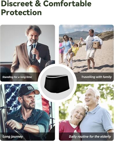 ملابس داخلية رجالية لسلس البول، ملابس داخلية مقاومة للتسرب قابلة للغسل للرجال، 50 مل، 3 عبوات (XX-Large، رمادي داكن/أخضر/أزرق) in Kuwait