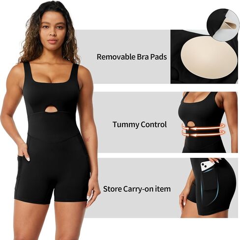 Jumpsuits For Women Tummy Control One Piece Shorts Sleeveless Onesies Bodycon Rompers Casual Summer Outfits in Saudi Arabia