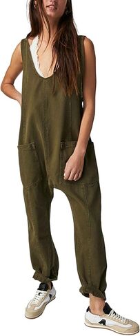 Free People High Roller Jumpsuit Moss Stone MD (Women's 8-10) in Saudi Arabia