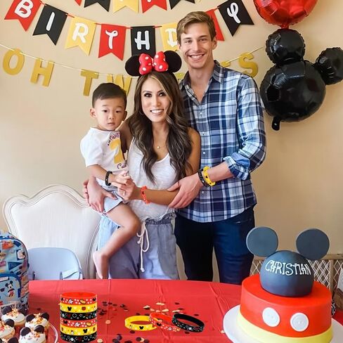 24Pcs Rubber Bracelet Mouse Party Favors Red Black and Yellow Color Style Wristbands Birthday Party Supplies for Birthday Gifts in Saudi Arabia