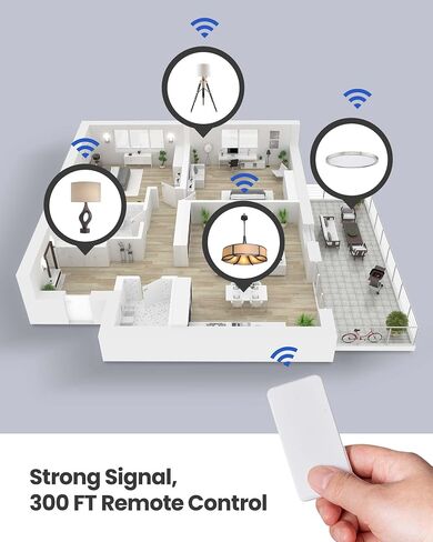 Remote Control Outlet Plug Switch, Buckle Design & Removable Wireless Light Switch, No Wiring Needed, 300 ft, 15A/1500W, Programmable, for Household Appliances in Kuwait