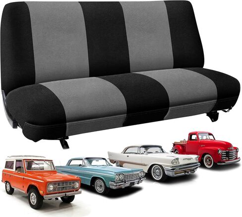 غطاء مقعد عالمي مناسب لمقاعد الشاحنة والسيارة، حماية قوية وتدوم طويلاً من المخمل الهولندي غطاء وسادة السيارة (أسود ورمادي) in Kuwait