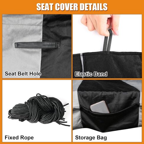 غطاء مقعد عالمي مناسب لمقاعد الشاحنة والسيارة، حماية قوية وتدوم طويلاً من المخمل الهولندي غطاء وسادة السيارة (أسود ورمادي) in Kuwait