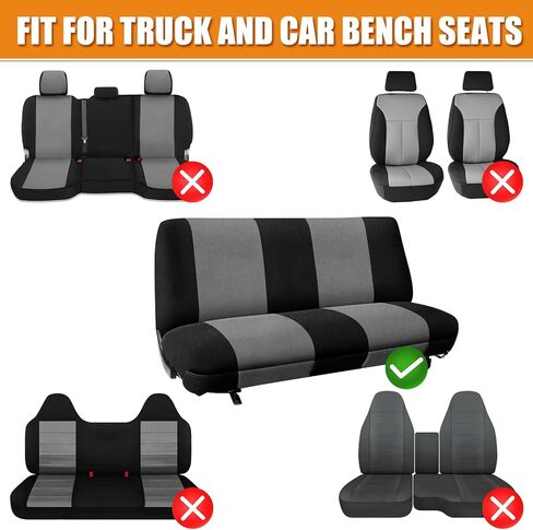 غطاء مقعد عالمي مناسب لمقاعد الشاحنة والسيارة، حماية قوية وتدوم طويلاً من المخمل الهولندي غطاء وسادة السيارة (أسود ورمادي) in Kuwait