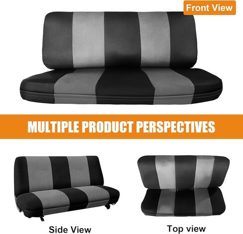 غطاء مقعد عالمي مناسب لمقاعد الشاحنة والسيارة، حماية قوية وتدوم طويلاً من المخمل الهولندي غطاء وسادة السيارة (أسود ورمادي) in Kuwait