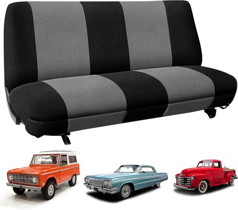 غطاء مقعد عالمي مناسب لمقاعد الشاحنة والسيارة، حماية قوية وتدوم طويلاً من المخمل الهولندي غطاء وسادة السيارة (أسود ورمادي) in Kuwait