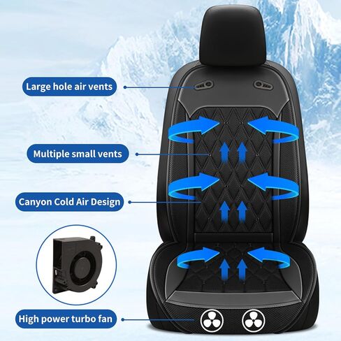 1 قطعة غطاء مقعد السيارة التبريد، وسادة مقعد السيارة جيدة التهوية بدرجة حرارة قابلة للتعديل 12 فولت شاحنة الدفع الرباعي مناسبة عالميًا لغطاء مقعد السيارات الصيفي وسادة تبريد تبريد المقعد in Kuwait