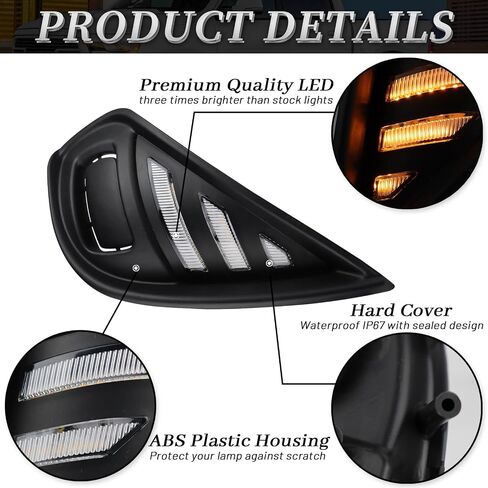 2PCs LED Front Bumper Fog Lights Compatible with 2020-2023 Toyota Highlander White DRL Amber Dynamic Turn Signal Lamps in Saudi Arabia
