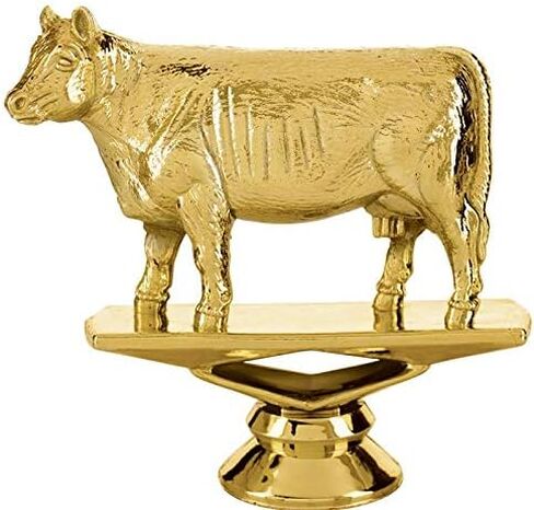 Crown Awards Cow Trophies with Custom Engraving, 4.5" Personalized Angus Cow Trophy On Black Base Prime in Saudi Arabia