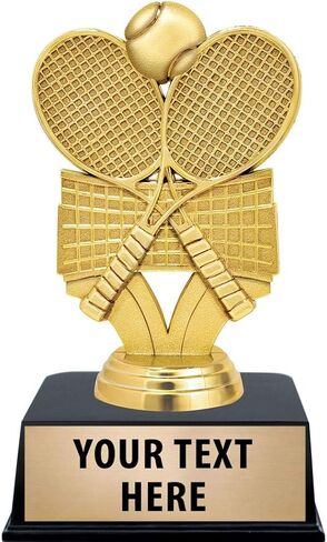 Crown Awards Tennis Trophies with Custom Engraving, 6" Personalized Tennis Racquets Trophy On Black Base Prime in Saudi Arabia
