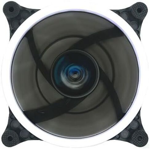 APEVIA 12L-CWH 120mm Silent Dual Rings White LED Fan with 32 x LEDs & 8 x Anti-Vibration Rubber Pads in Kuwait