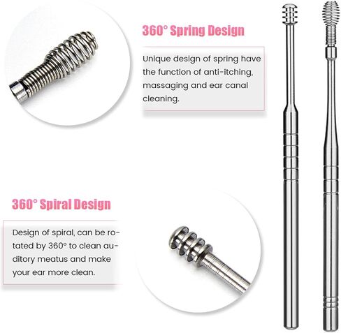 مجموعة إزالة شمع الأذن مكونة من 6 قطع، مجموعة أدوات تنظيف الأذن، أداة إزالة شمع الأذن مع حقيبة جلدية أرجواني فاتح D in Kuwait