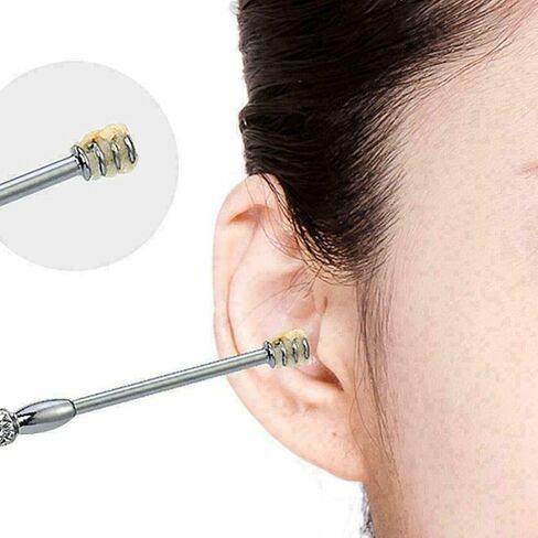 مجموعة إزالة شمع الأذن مكونة من 6 قطع، مجموعة أدوات تنظيف الأذن، أداة إزالة شمع الأذن مع حقيبة جلدية أرجواني فاتح D in Kuwait