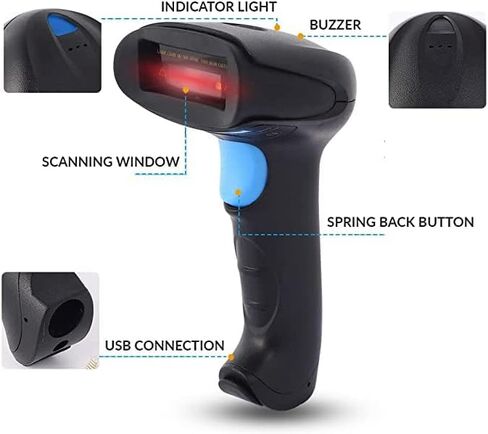 SC-6300 1D/2D Cashier Barcode Scanner/Reader for Small to Medium-Sized Retailers with Tilting Stand for Hands-Free Scanning in Saudi Arabia