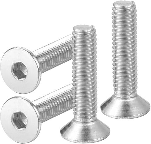 M6-1.0 × 30MM Flat Head Socket Cap Screws Countersunk Bolts Allen Socket Drive 304 Stainless Steel 18-8, Full MachineThread, 30PCS in Saudi Arabia