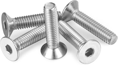 M6-1.0 × 30MM Flat Head Socket Cap Screws Countersunk Bolts Allen Socket Drive 304 Stainless Steel 18-8, Full MachineThread, 30PCS in Saudi Arabia