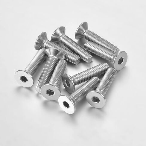 M6-1.0 × 30MM Flat Head Socket Cap Screws Countersunk Bolts Allen Socket Drive 304 Stainless Steel 18-8, Full MachineThread, 30PCS in Saudi Arabia