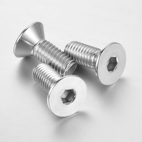 M6-1.0 × 30MM Flat Head Socket Cap Screws Countersunk Bolts Allen Socket Drive 304 Stainless Steel 18-8, Full MachineThread, 30PCS in Saudi Arabia