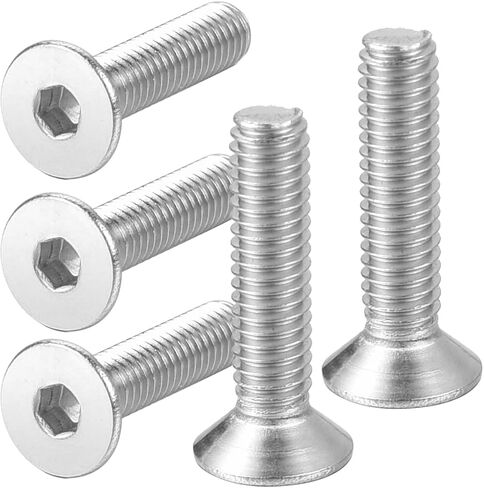 M6-1.0 × 30MM Flat Head Socket Cap Screws Countersunk Bolts Allen Socket Drive 304 Stainless Steel 18-8, Full MachineThread, 30PCS in Saudi Arabia