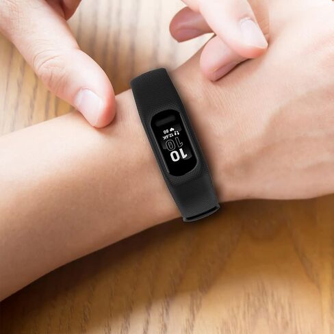 FitTurn متوافق مع جهاز تتبع اللياقة البدنية Garmin Vivosmart 5، حزام من قطعة واحدة مقاسين - صغير وكبير للجنسين، بديل من السيليكون المطاطي الملون، إكسسوارات أربطة رياضية قابلة للتعديل لـ Vivosmart 5 in Saudi Arabia