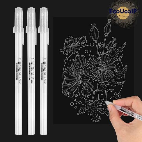 قلم جل EooUooIP - 10 قطع من أقلام حبر جل قلم كرة دوارة جل (0.8 مم) للكتابة الفنية والاستخدام المكتبي - عبوات الحبر in Kuwait