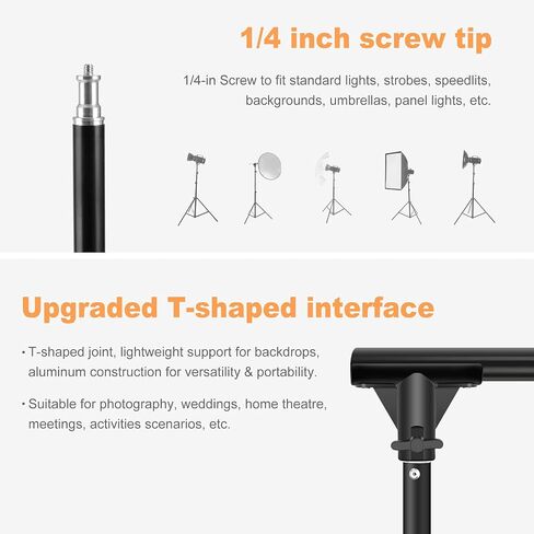 Backdrop Stand, 6.6x10ft(2x3m) Photo Studio Adjustable Background Stand Support Kit with 5 Crossbars, 6 Backdrop Clamps and and Carrying Bag for Portrait & Studio Photography in Saudi Arabia