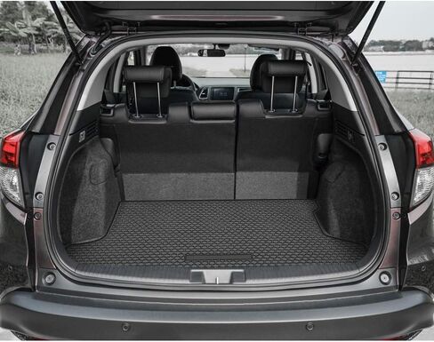 حصيرة أرضية بطانة البضائع، علبة صندوق السيارة الخلفية السوداء متوافقة مع Honda HRV HR-V 2014 2015 2016 2017 2018 2019 2020 حماية حامية مقاومة للماء in Kuwait