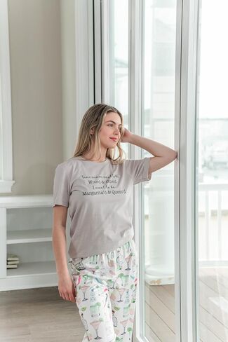 Cocktail Print Pajamas, Margarita Pajamas, Summer Pajamas for Women, Margarita Gifts in Kuwait