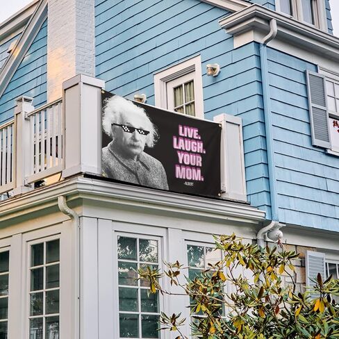 أعلام مضحكة للضحك المباشر على غرفة علم أمك مقاس 3 × 5 أقدام راية رائعة منسوجة للرجال على شكل كهف لتزيين الحائط مع حلقات نحاسية لغرفة النوم الجامعية (012) in Kuwait