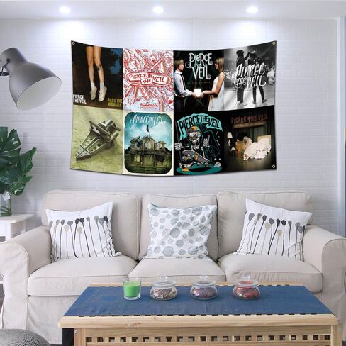 ENMOON Pierces the Veil Music Album Cover Tapestry Flag 4x4Ft Bedroom Bar College Dorm Room Decor in Saudi Arabia