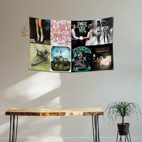 ENMOON Pierces the Veil Music Album Cover Tapestry Flag 4x4Ft Bedroom Bar College Dorm Room Decor in Saudi Arabia