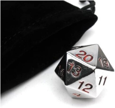Koplow Games d20 22mm Countdown, Silver w/Red in Saudi Arabia
