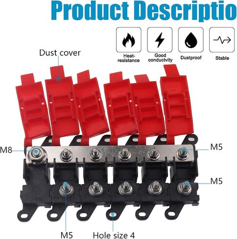 3Way MIDI/AMI Fuse Holder, Copper Fuse Block Midi Holder, Power Distribution Module Fuse Module for Marine Boat Car in Kuwait