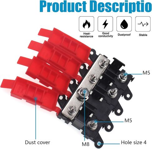 3Way MIDI/AMI Fuse Holder, Copper Fuse Block Midi Holder, Power Distribution Module Fuse Module for Marine Boat Car in Kuwait