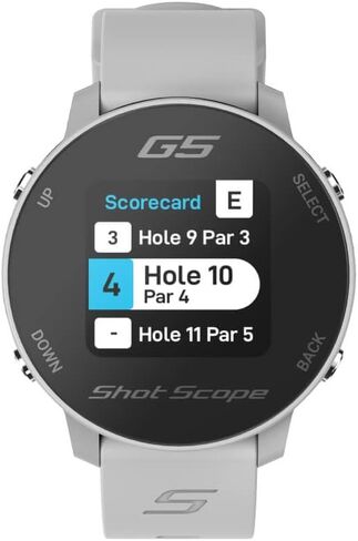 Shot Scope G5 (Gray) GPS Golf Watch - F/B/M Dynamic Yardages to Green & Distances to Doglegs & Layup Points - Gift Box Bundle with Steel Gray & White Straps, PlayBetter Wall Adapter & Hard Case in Saudi Arabia