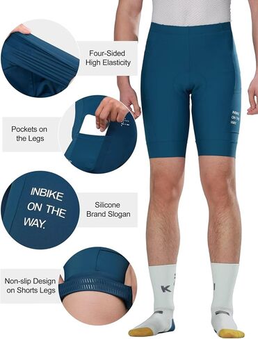 INBIKE Bike Shorts for Men, 3D Padded Breathable Cycling Shorts, Quick Dry Lightweight Biking Bicycle Shorts with 2 Pockets in Saudi Arabia