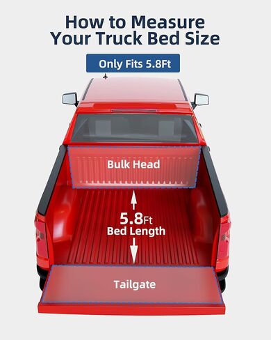 غطاء تونو لسرير الشاحنة ناعم رباعي الطي متوافق مع شيفروليه سيلفرادو وجي إم سي سييرا 1500 2019-2024 (باستثناء 19 LD/محدود)، غطاء سرير ناعم قابل للطي الرابع، جانب فليت سايد بطول 5.8 قدم in Kuwait