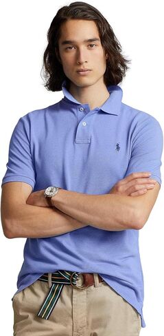 POLO RALPH LAUREN Ralph Lauren Men's Classic Fit Mesh Pony Logo Polo Shirt (XXL, HarborBlue) in Saudi Arabia